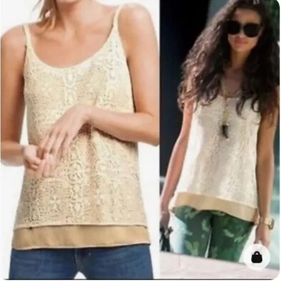 Cabi It Girl Ivory Lace Overlay Cami - Image 2