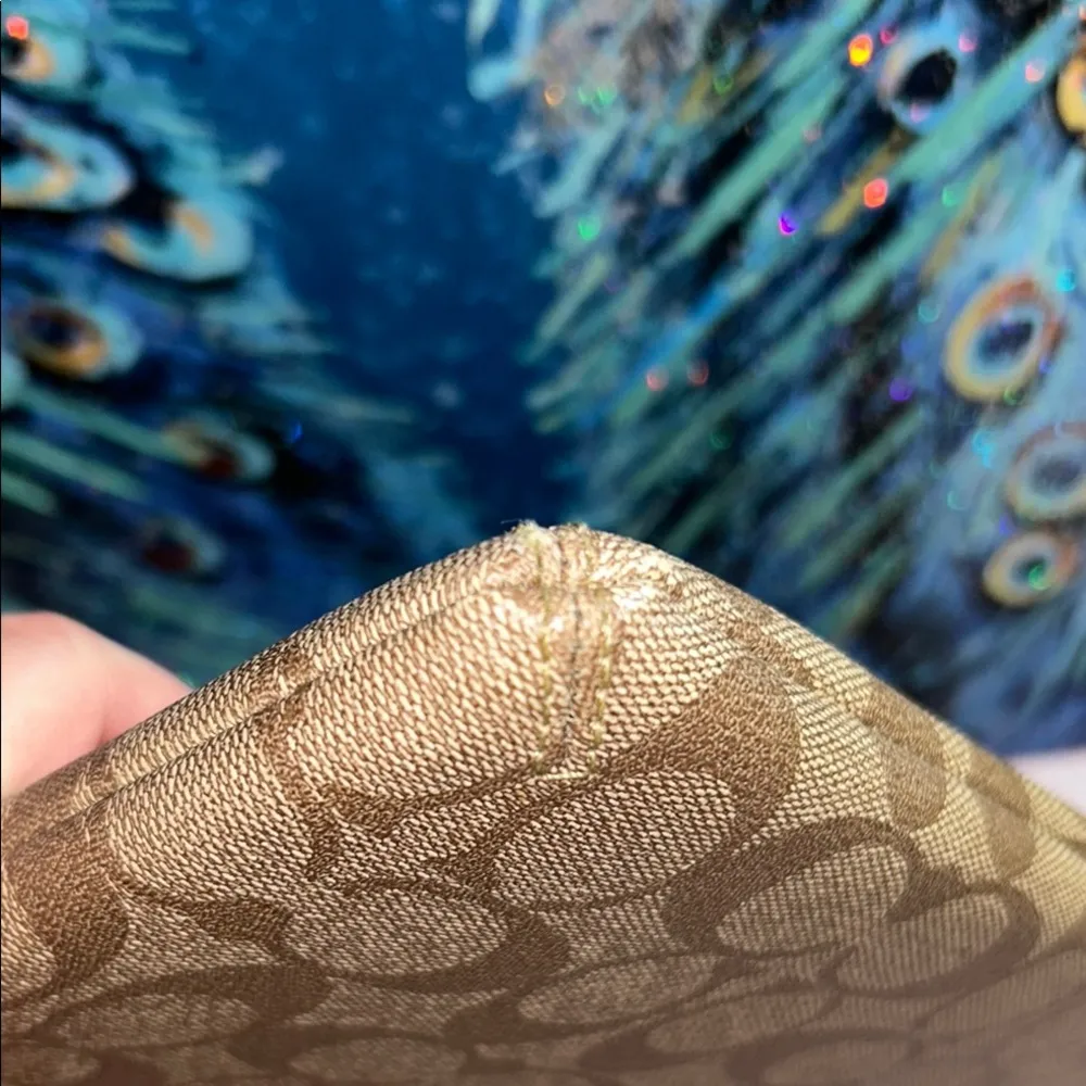 Limited Edition Large Coach Signature Monogram W Stars Zipper Closure Pouch - Image 7