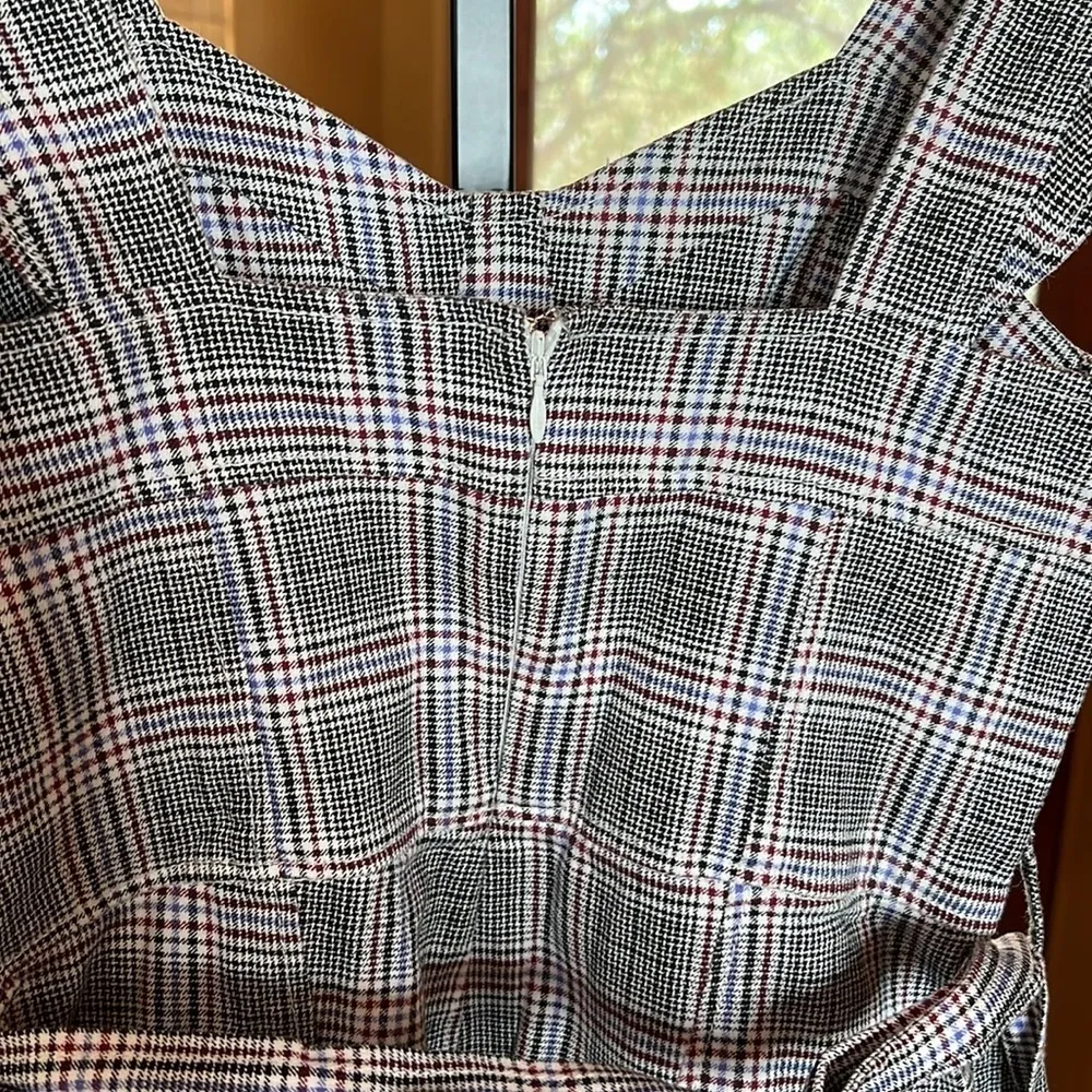 Tinseltown Black Burgundy Plaid Jumpsuit Size Small NWT - Image 8