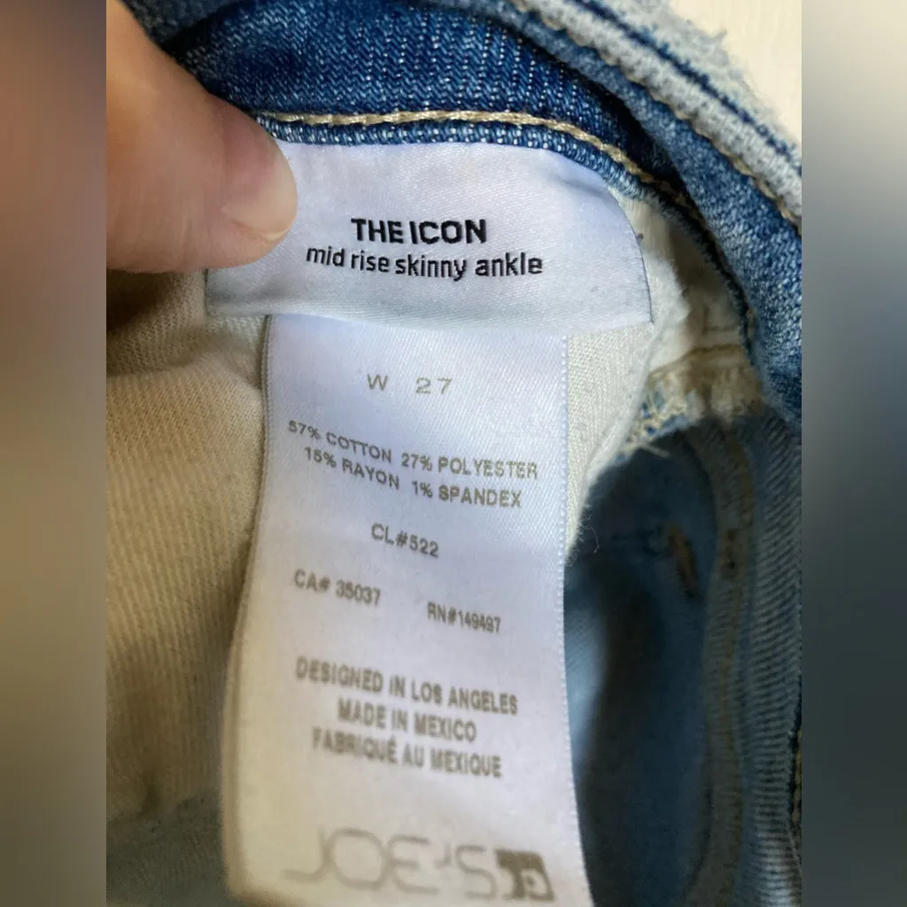 Joe’s Jeans Shailene The Icon Mid Rise Skinny Ankle Light Wash Ripped Denim - Image 6