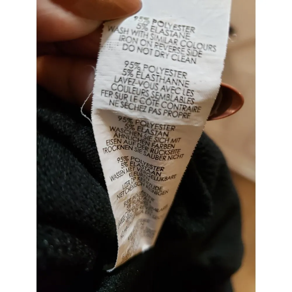 Nasty Gal Black One Shoulder Belted Jumpsuit Women’s Size 2 Stretch Wide Leg - Image 6