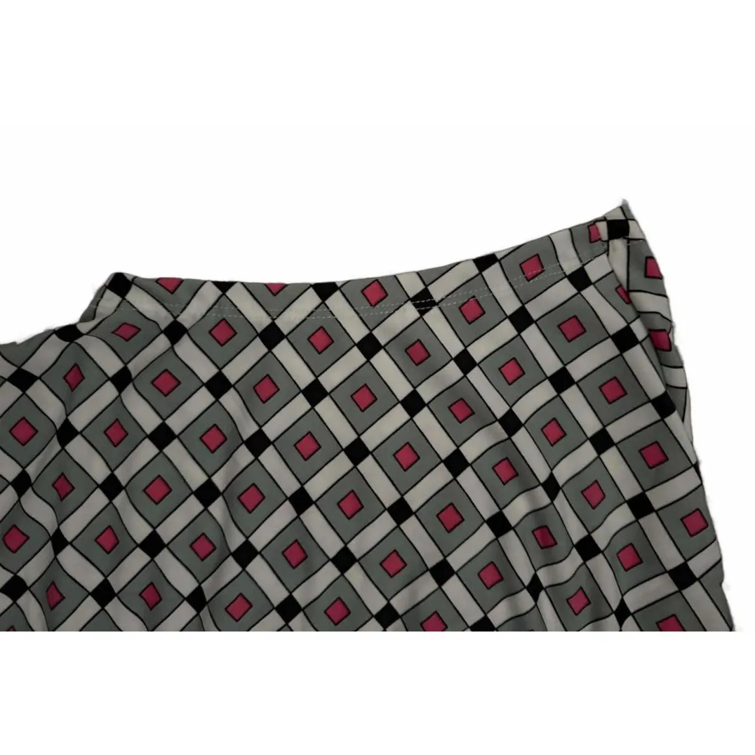 NEW New York Laundry Blouse Large Geometric Multicolor Cap Short Sleeves Keyhole - Image 8