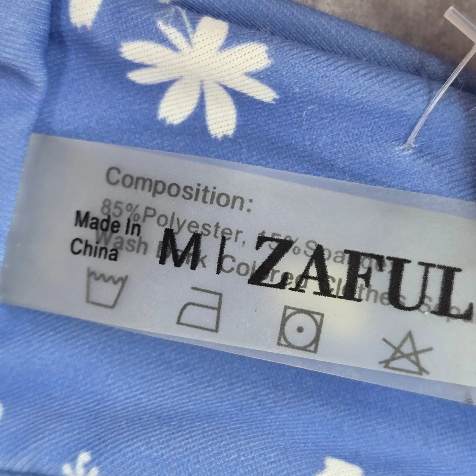 Zaful Purple Floral Print Bikini Cheeky Thong High Leg Bottom Swimwear Medium - Image 4