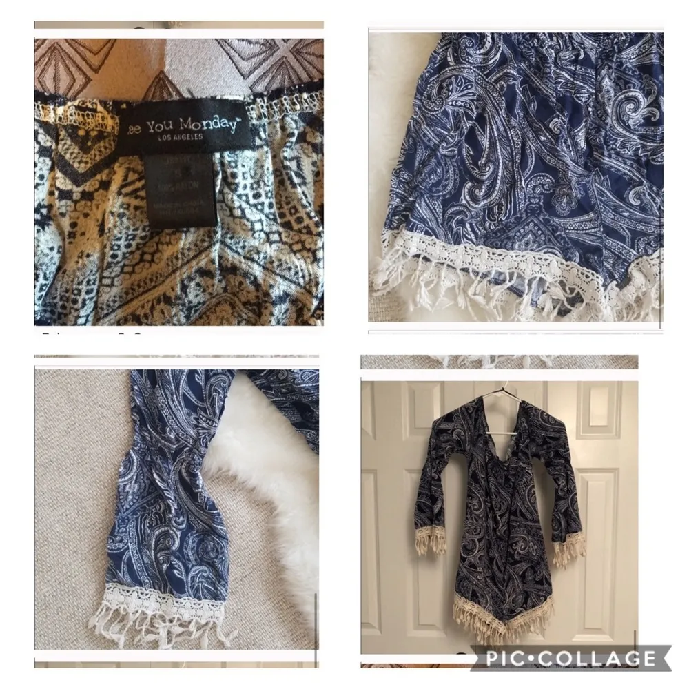 See You Monday  Boho crochet lace romper Sz S - Image 8