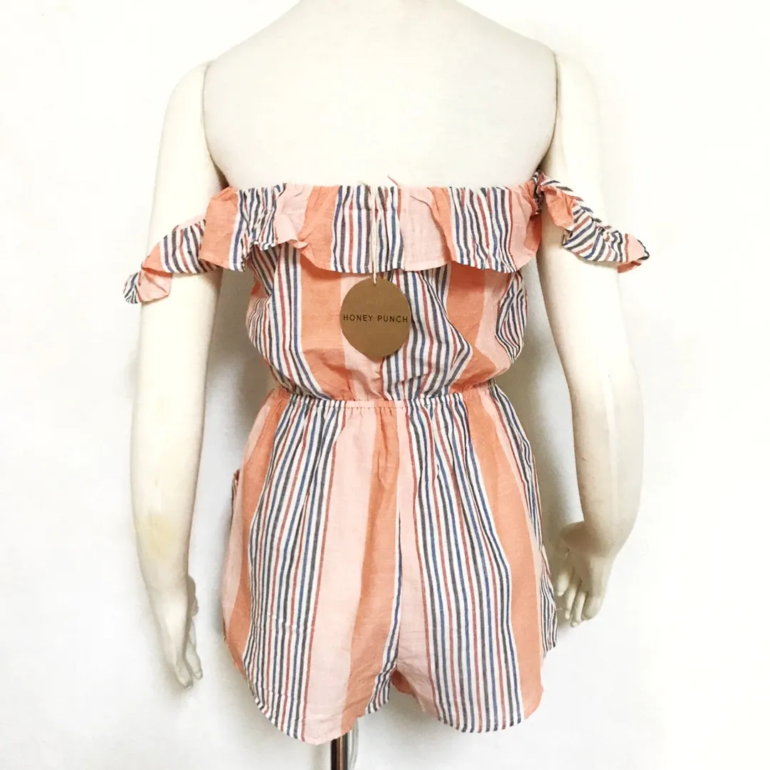 Ruffle Off Shoulder Boho Romper - Image 2