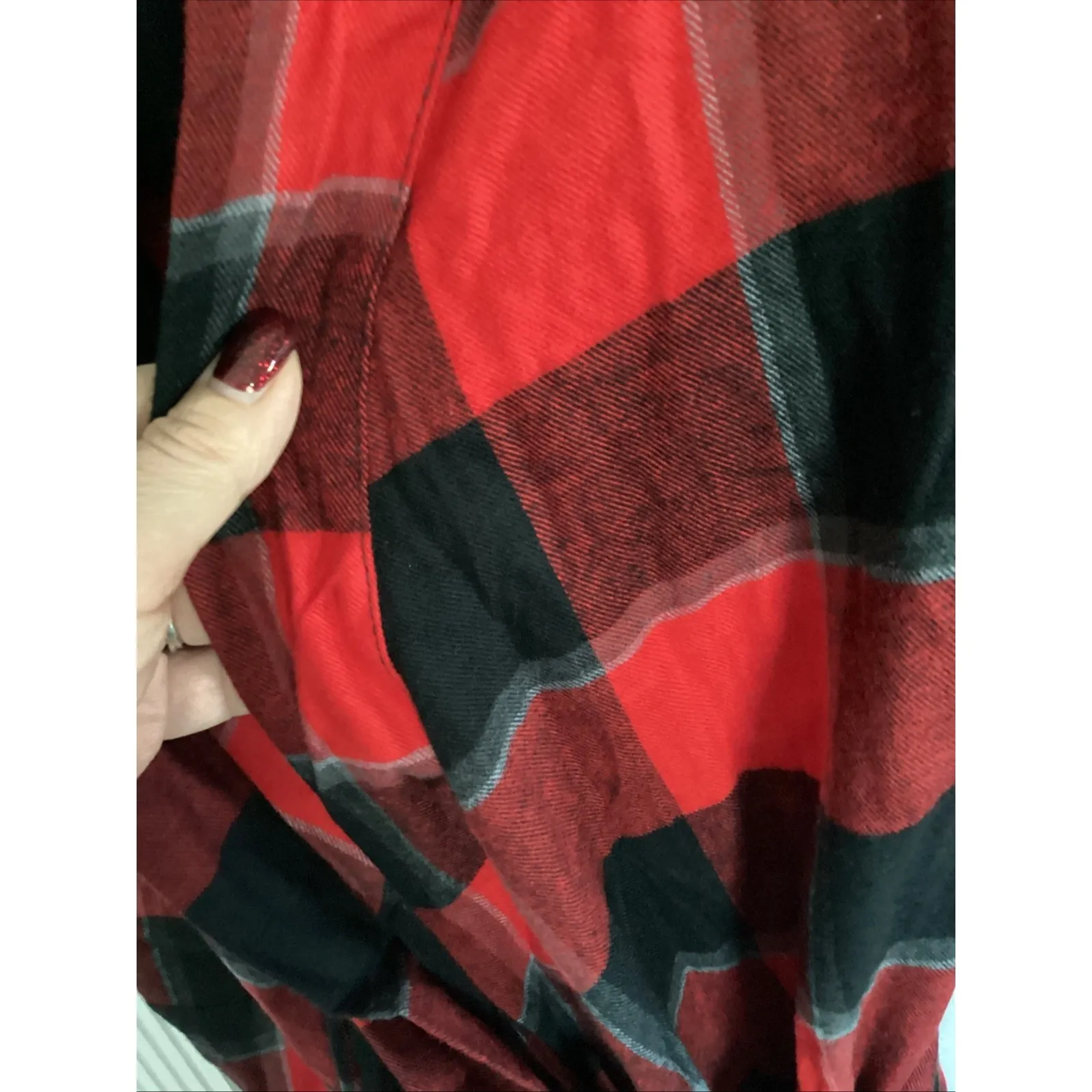 NWT ROBE flannel Plaid Womans Red And Black Size XS/S - Image 7