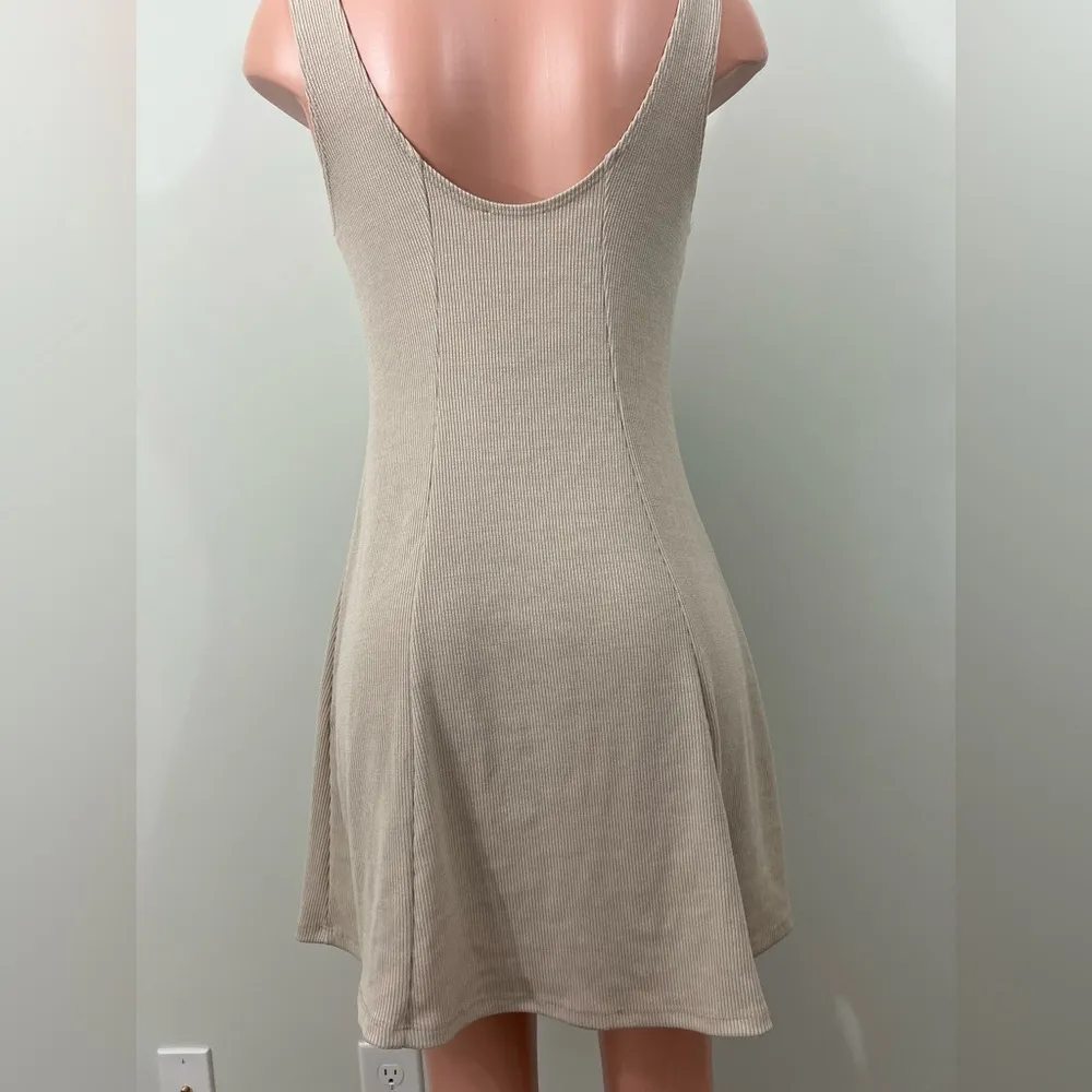 Zara Blogger Favorite Ribbed Knit Bustier A-Line Mini Dress | Cream | Large - Image 7