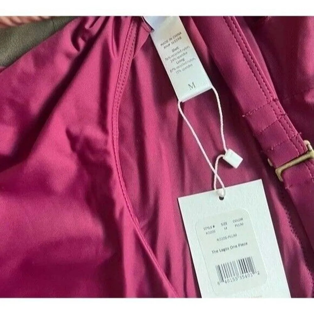 NWT Andie The Lagos One Piece Swimsuit Adjustable Straps Removable Cups M Plum - Image 6