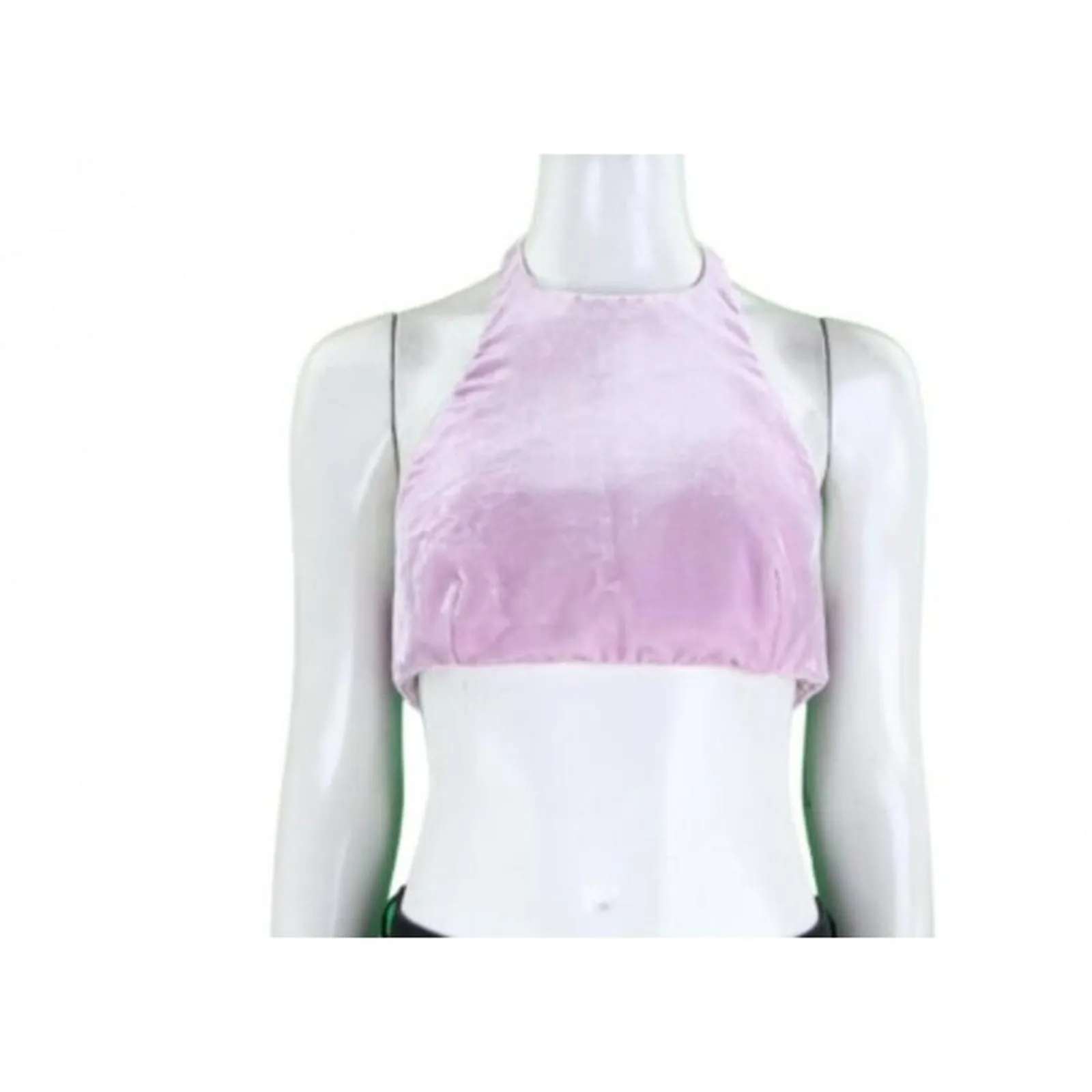 Valentino Velvet Halter Crop Top In Water Lilac Purple Size 10 - Image 2