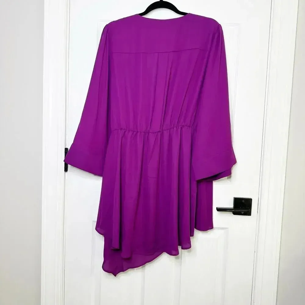 CITY CHIC‎ Size Small/ US 16 Shibara Vibes Magenta Purple Wrap Top - Image 7