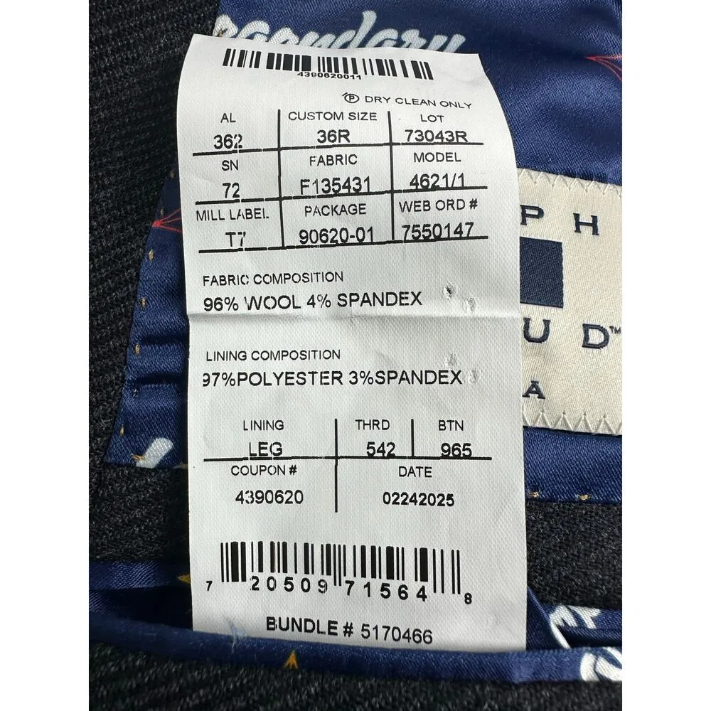 Joseph Abboud Women's 8 36 R Tollegno 1900 Italian Wool Blazer Suit Black NWOT - Image 10