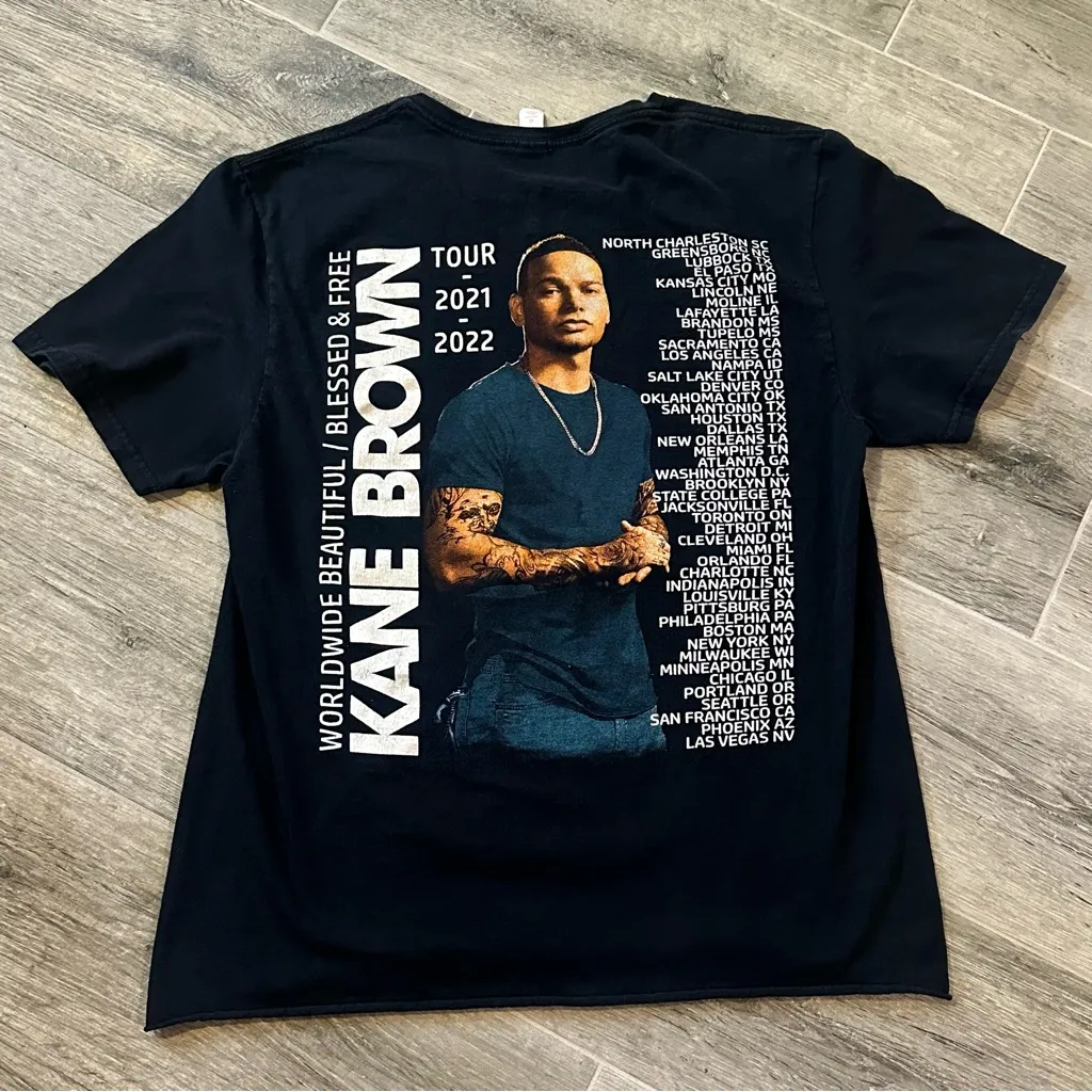 Kane Brown 2021 2022 Concert Tour T-Shirt Size Medium Black
Thrashed Concert Tee - Image 2