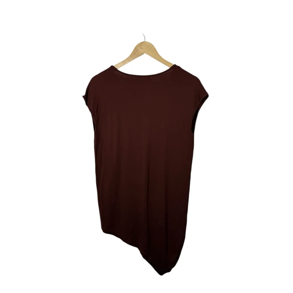 Universal Standard Liquid Jersey Genevette Asymmetrical Top Burgundy 2XS (6-8) - Image 6