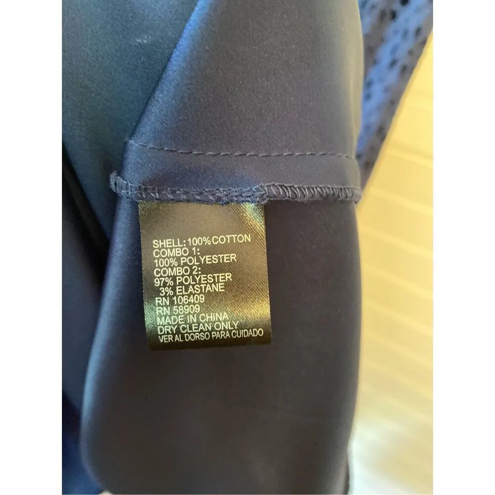 Cremieux Floral Embroidered Eyelet Navy Midi Dress - Image 7