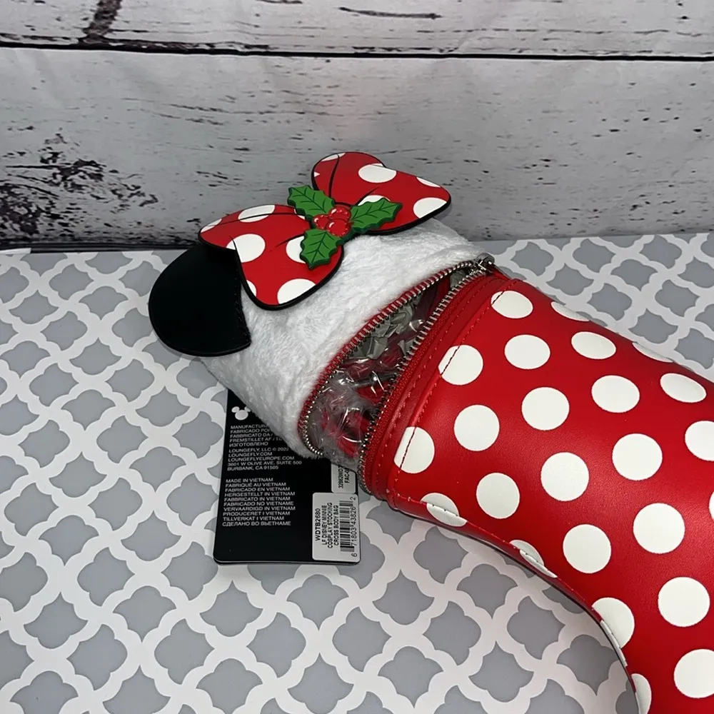 Brand New Loungefly Disney Minnie Mouse Christmas Cosplay Stocking Crossbody Bag - Image 3