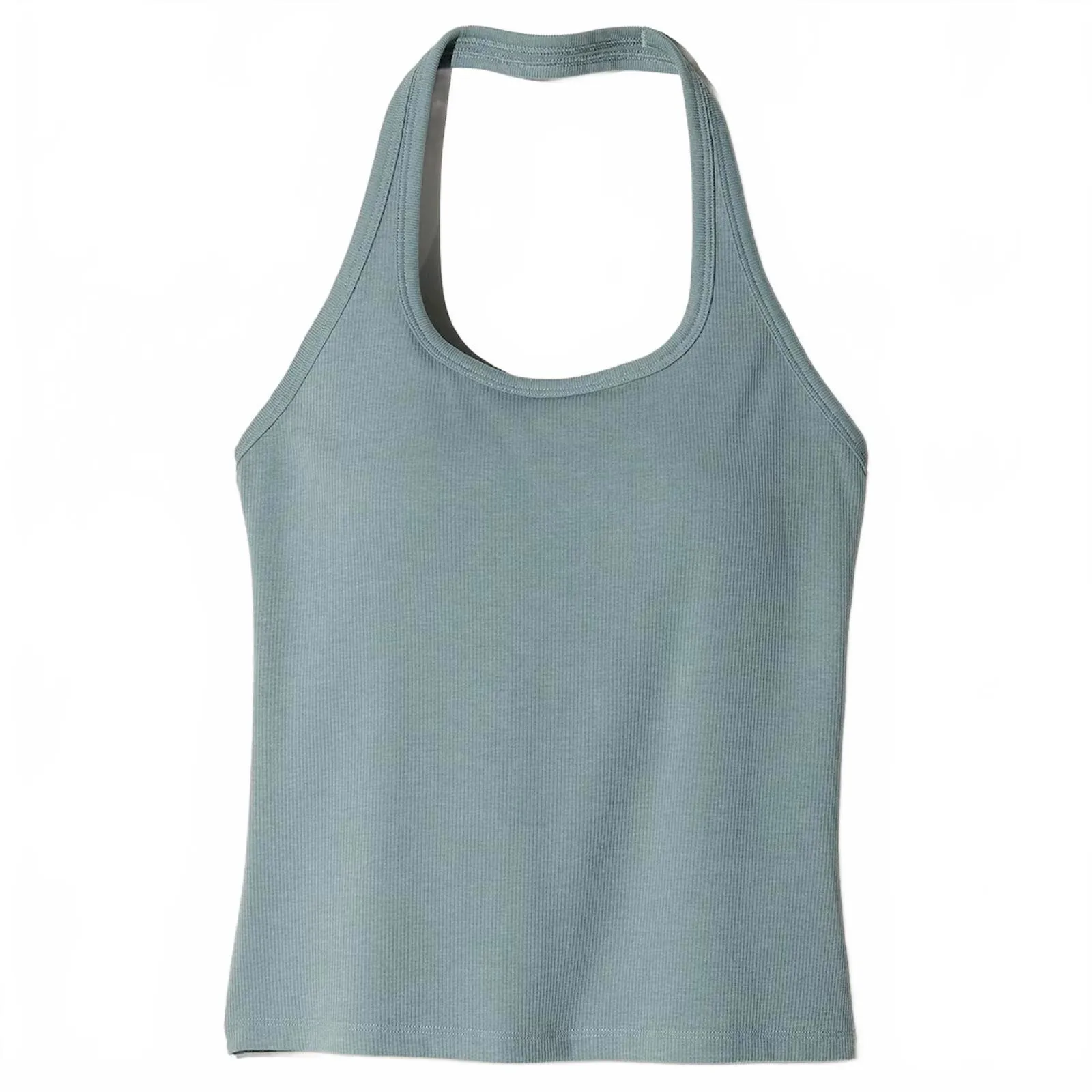 Uniqlo Open Back Halter Bra Top Green NWT Medium - Image 3