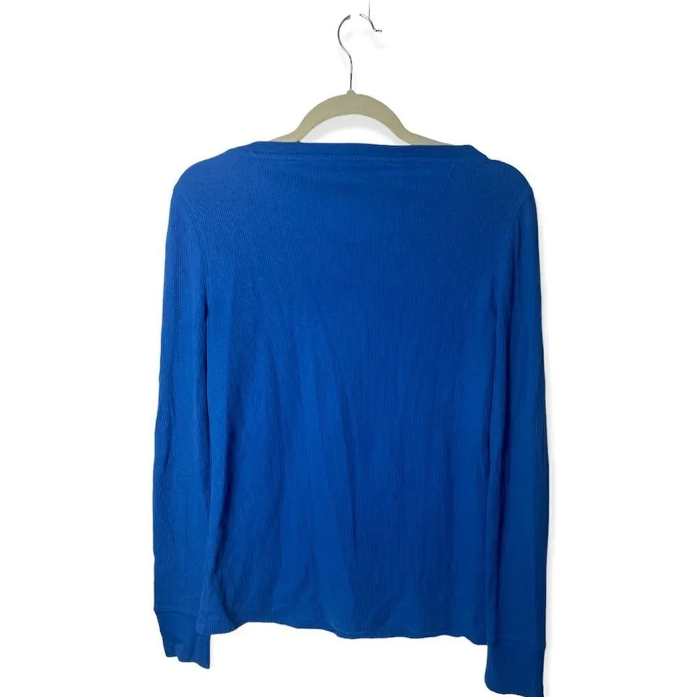 C. Wonder Women’s Blue Ribbed Henley Long Sleeve Top Size M Size M - Image 3