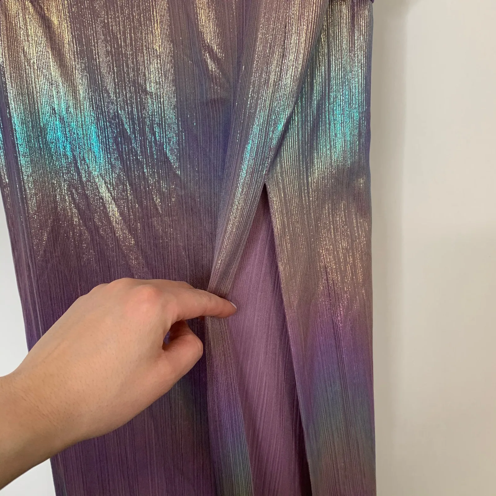 Retrofete Soleil Dress Lilau Lilac Aurora Iridescent Womens New X-Large - Image 9