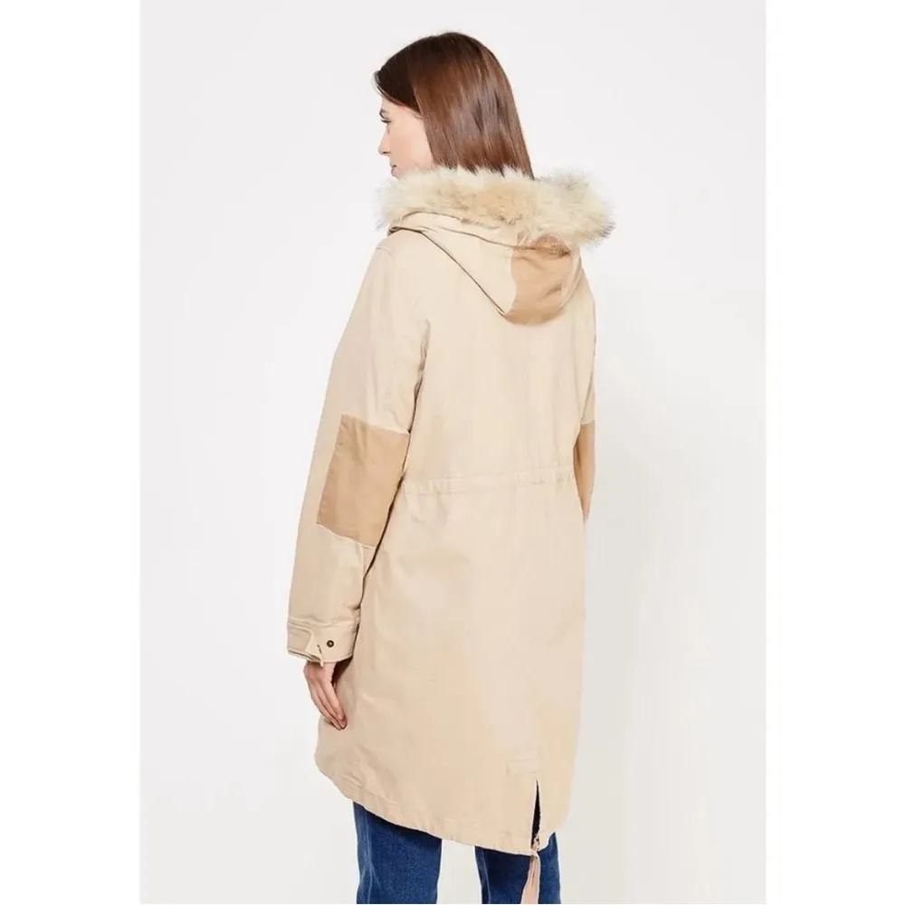 GAP 2 in 1  khaki parka jacket barn coat removable quilted lining size Small - Image 2