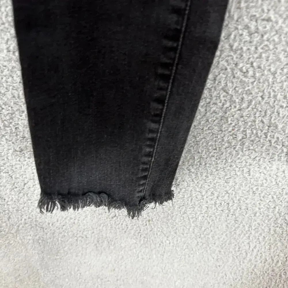 AG ADRIANO GOLDSCHMIED jeans 26 The Prima‎ Cigarette Leg Black Pants chewed hem - Image 6