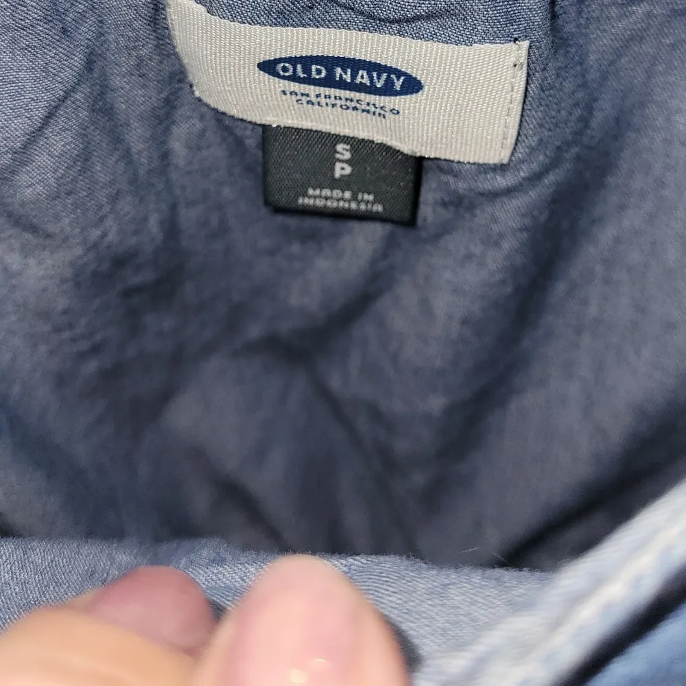 Old Navy Chambray Overlay Denim Blue Spaghetti Strap Dress Size Small - Image 4