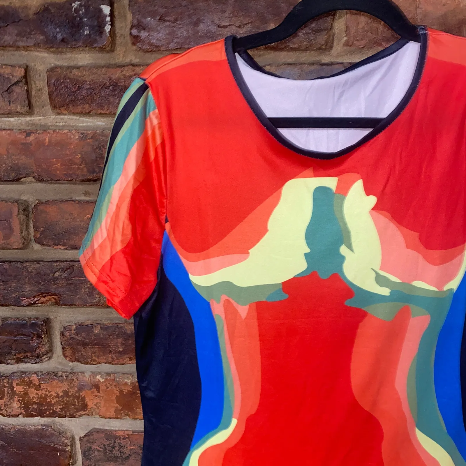 Blush Mark Abstract Body Print Short Sleeve Mini T - Image 2