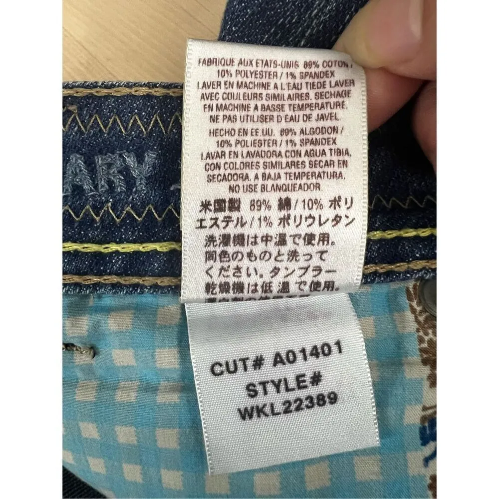 Yanuk Visionary Stitch Medium Wash Blue Jeans Size 25 Flare Boho Casual Raw - Image 11