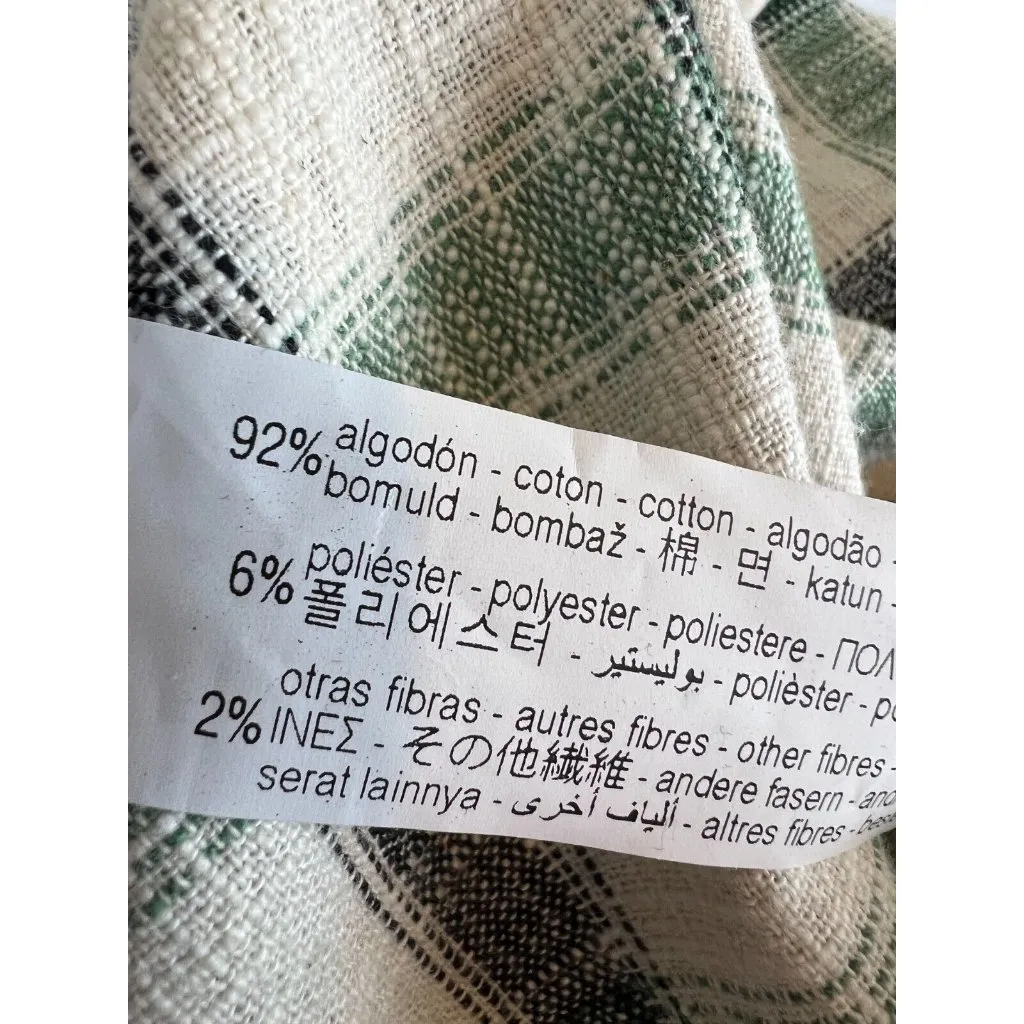 ZARA Shacket Jacket Green Plaid Overshirt Button Front Shirt XS Extra‎ Small - Image 7