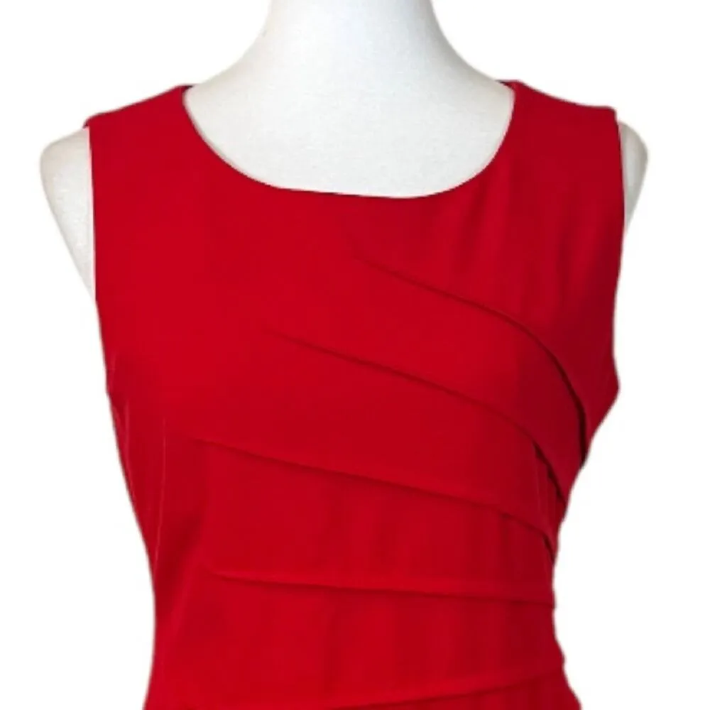 New Directions Sheath Bodycon Dress Sleeveless Round Neck Red Women’s Size 6 - Image 7