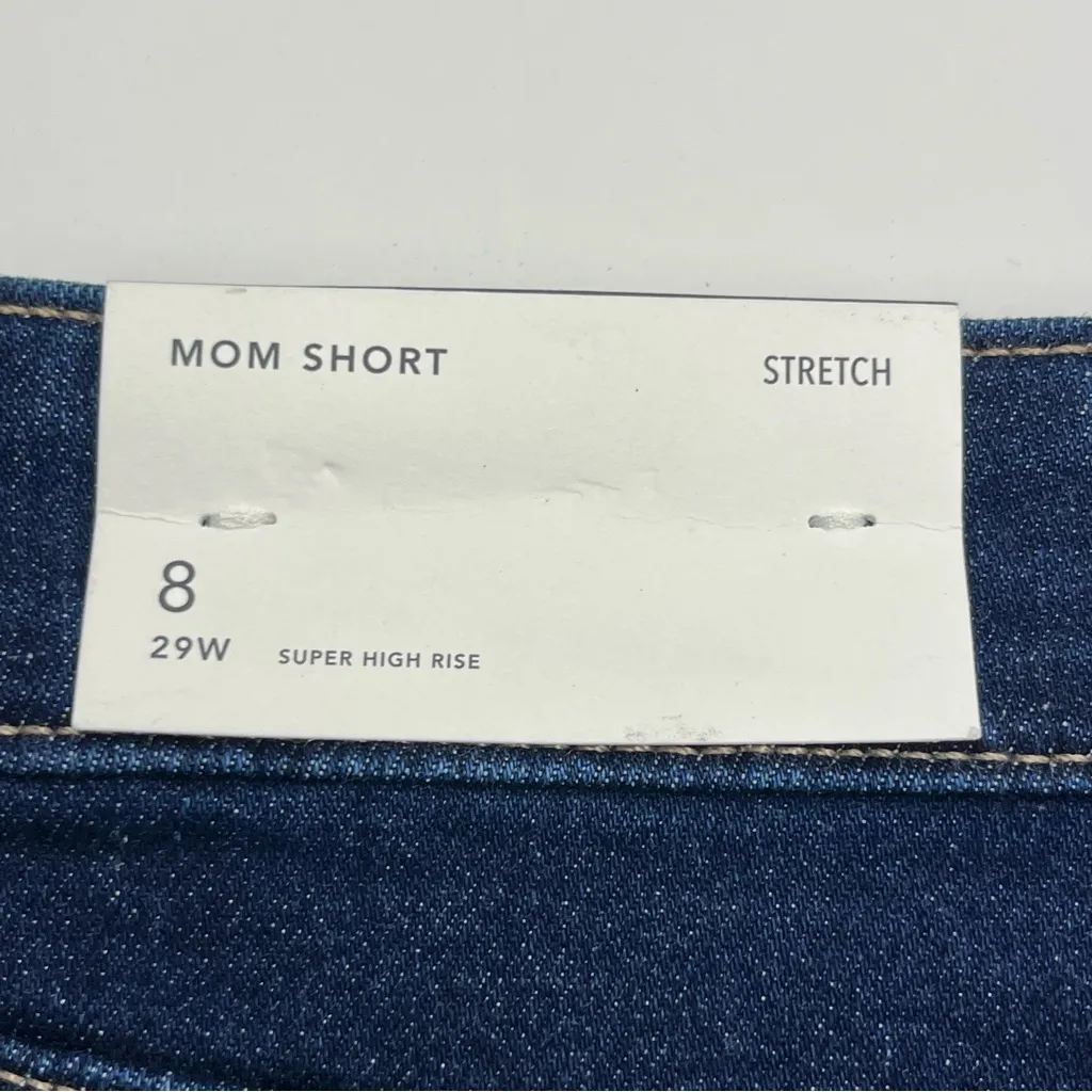 American Eagle AE Stretch Crossover‎ Waist Denim Mom Short 8 / 29 Dark Blue NEW - Image 8