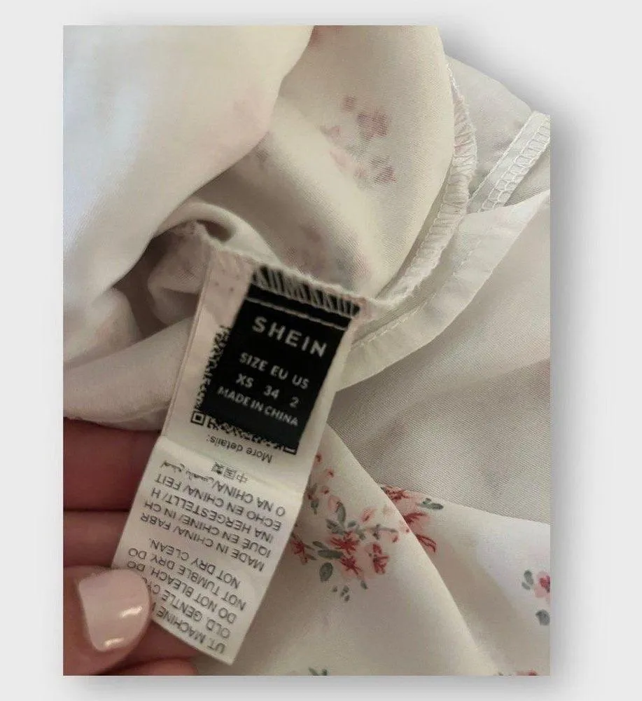 Ditsy Floral Babydoll Dress with Tie Front Size XS - Image 6