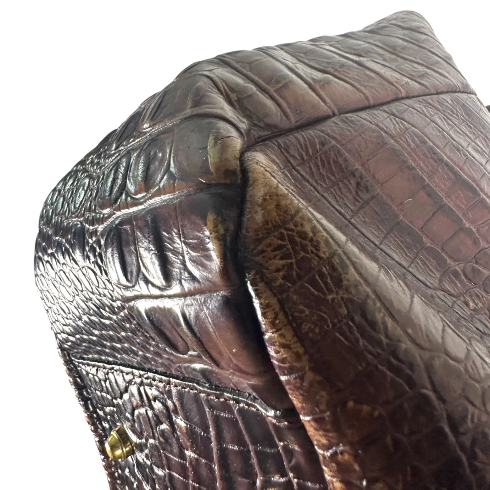 Brahmin  Collette Pecan Melbourne Leather Croc Embossed Shoulder Bag - Image 8
