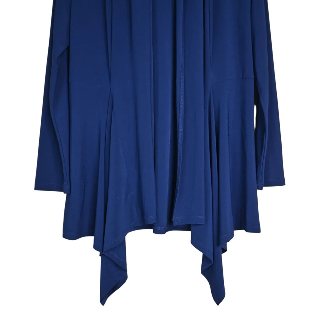 Clara Sun Woo Women's L Navy Blue Draped Open Front Cardigan Size L - Image 5