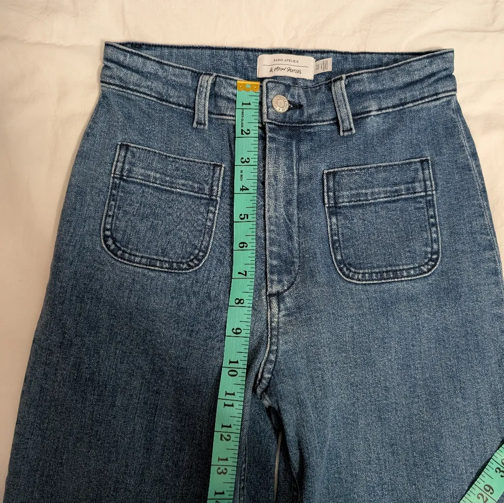 NWOTS Paris Atelier & Other Stories High Waist Flare Leg Jeans W26 Medium Wash Blue Size 26 - Image 6