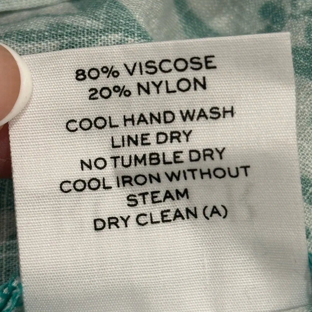 Rumer The Label Bodhi Shirt Dress Mini Green Floral Long Sleeve XS Garden Party - Image 16