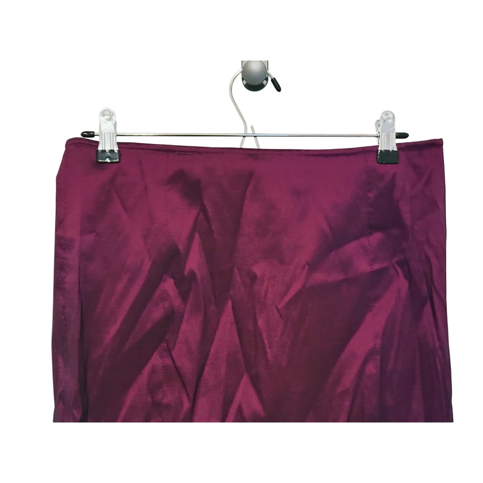 Samuel Dong Burgundy Satin Skirt Suit Set M Romantic Power Vintage Executive Red Size M - Image 10