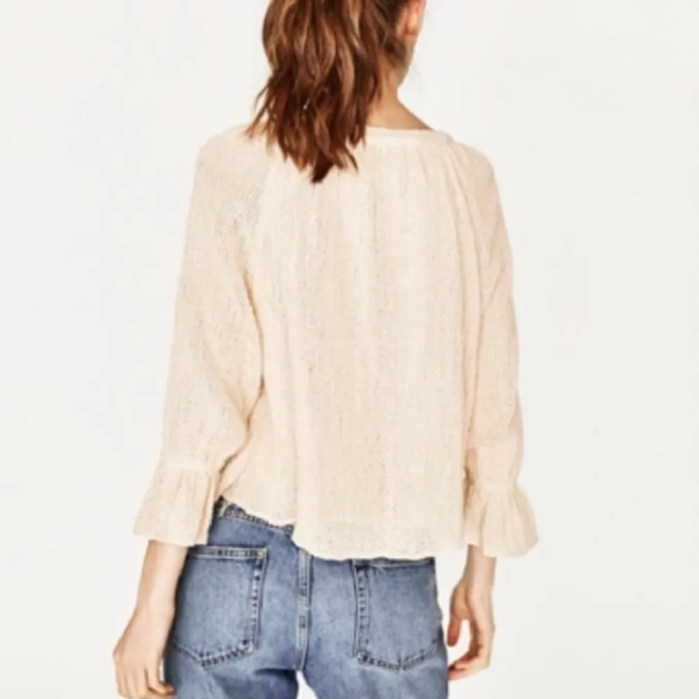 Zara Crochet Boho Tassel Long Sleeves Top - Image 2