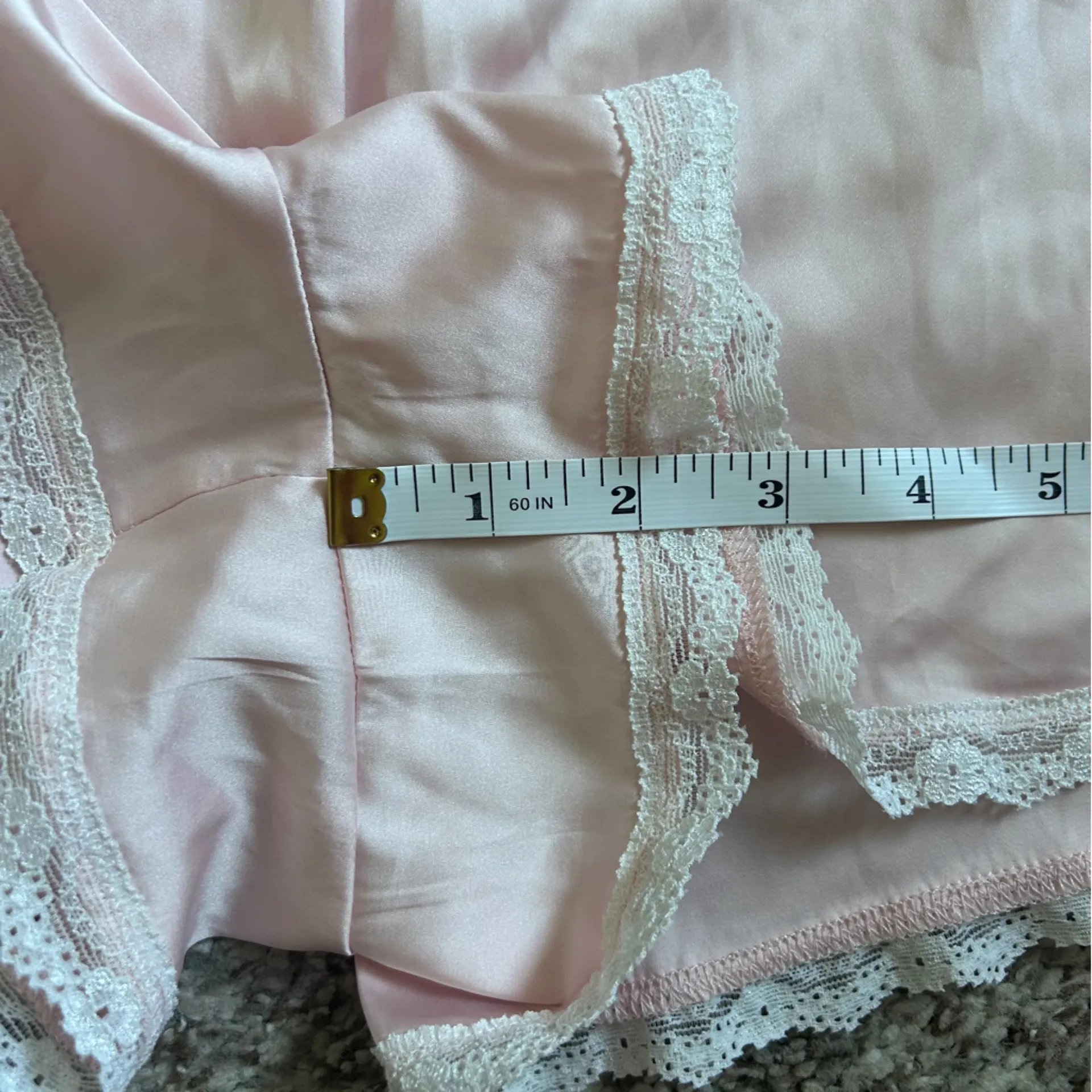 NWOT Pink Lace Trim Sleepwear Set Satin Comfy Lightweight Pastel XL - Image 8