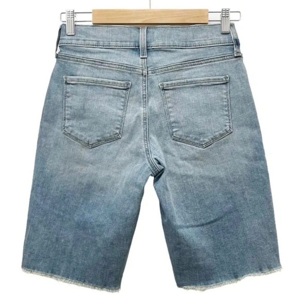 NYDJ Briella Denim Bermuda Shorts Raw Hem Medium Wash Women’s Size 0 Modest - Image 2