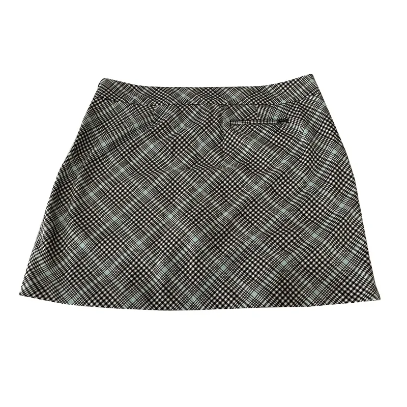 Izod XFG Black, White and Baby Blue Plaid‎ Pleated Athletic Skorts - Image 4