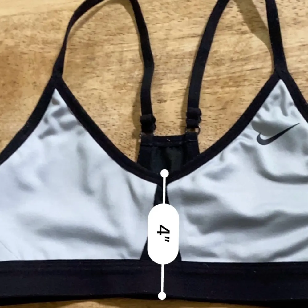 Nike Pro Indy Women’s S Gray/Black Mesh Panel Racerback Light Support Sports Bra - Image 8