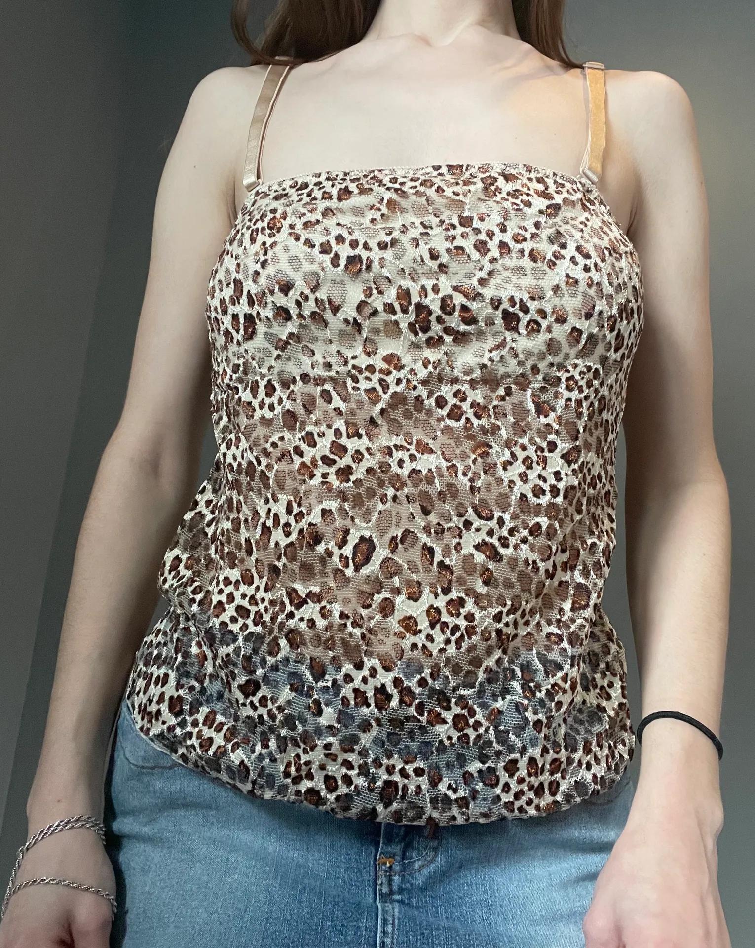mesh cheetah print tank top Multi Size L - Image 3