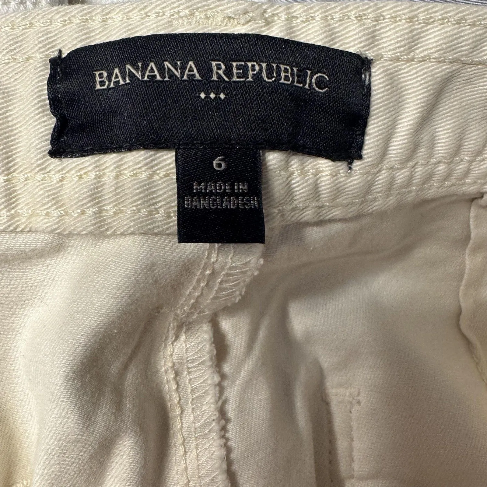 Banana Republic Pants Womens 6 Beige Cargo Belted Tapered Cropped Twill Stretch - Image 10