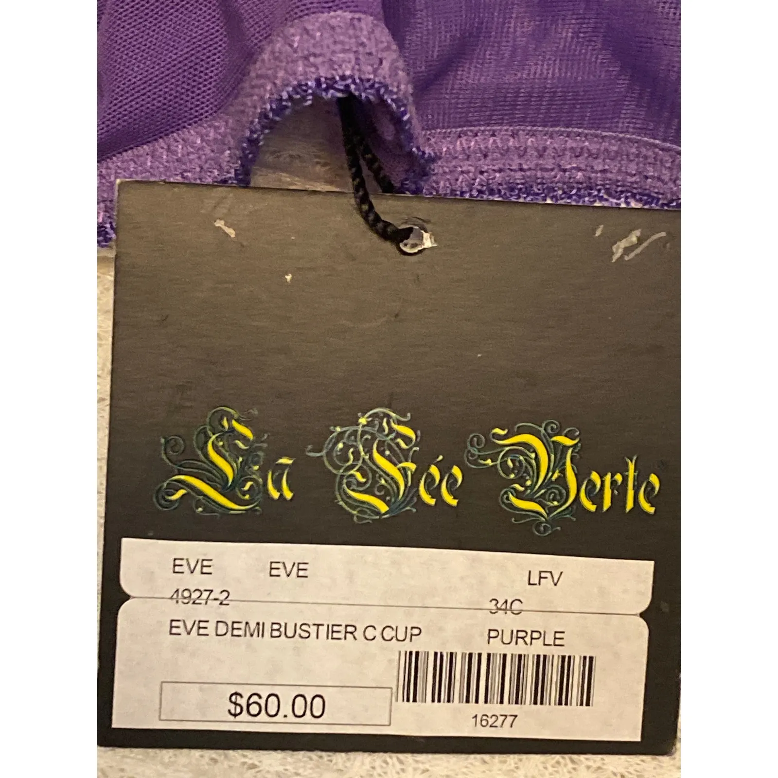 Brand New La Fee Verte Women's 34C Purple Underwire Lace Bra Demi Bustier Size undefined - Image 5