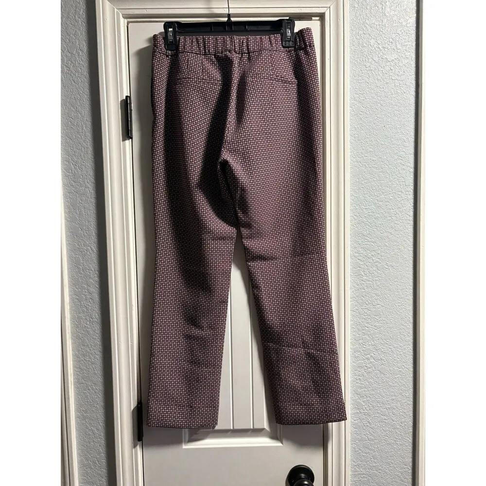 Zara Trafaluc Womens Pants Large Geometric Print High Rise Ankle Trousers Purple - Image 5