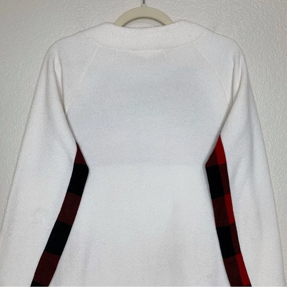 Hailey & Co Plaid Button Snap Fleece Pullover Sweater - Image 8