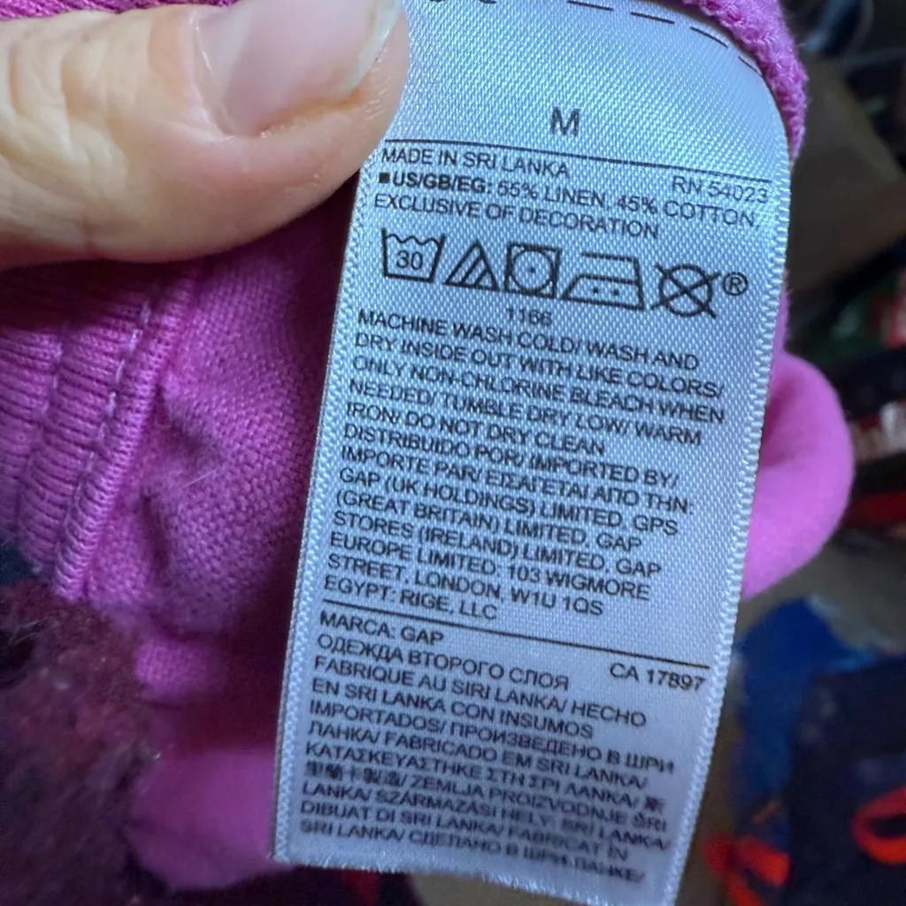 Gap Azalea Pink Linen Embroidered Pull On Shorts - Image 6