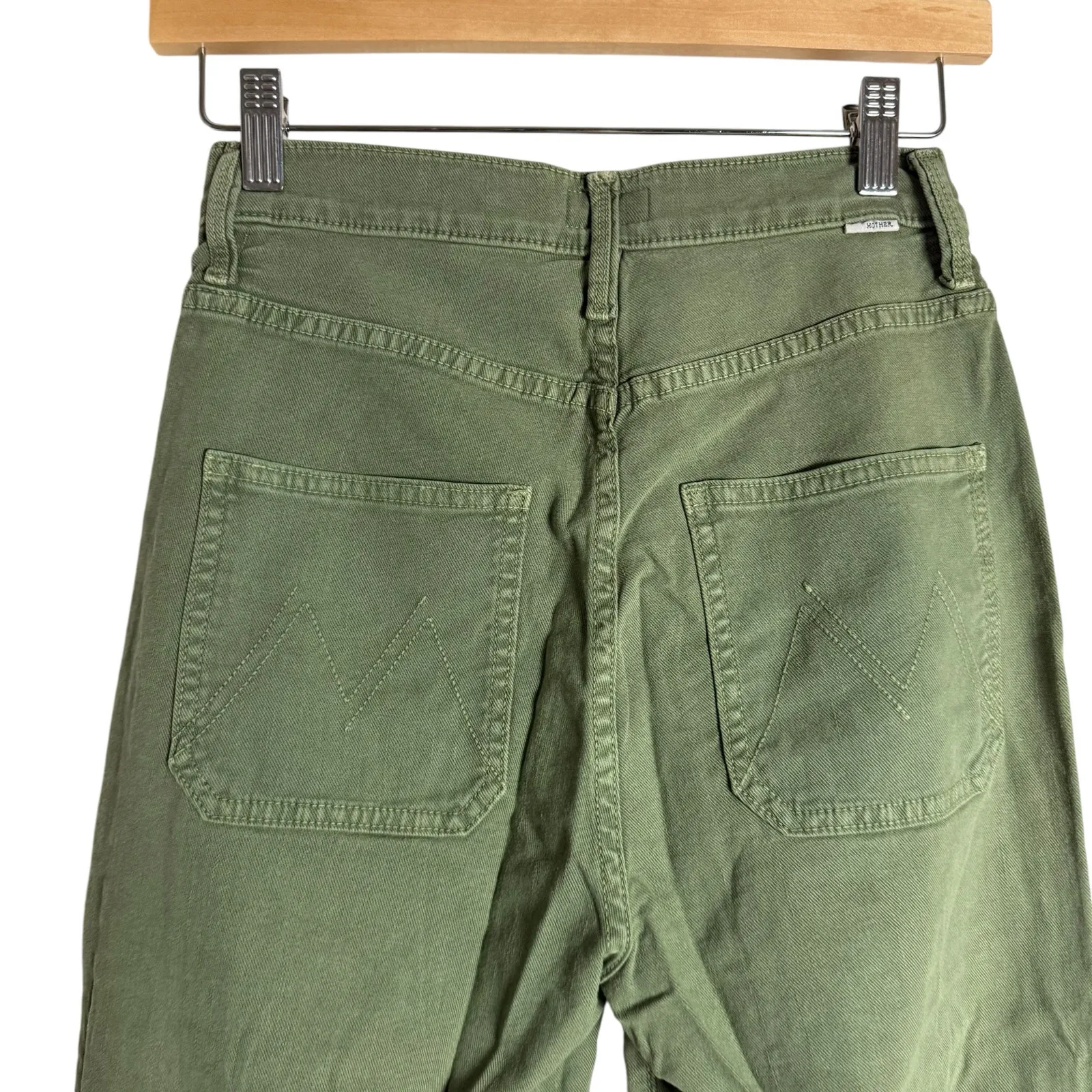Mother The Wrapper Patch Springy Utility Jogger Jeans Army Green Size 26 - Image 10