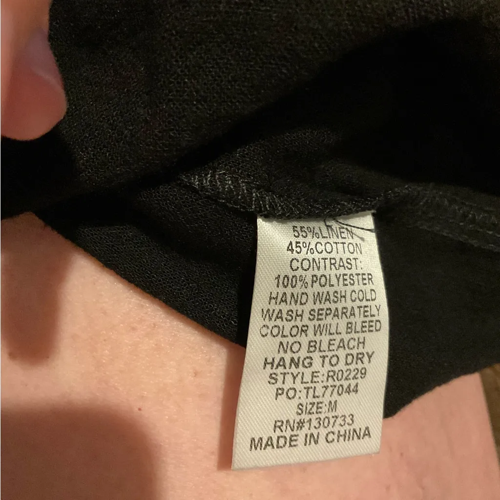 Umgee Black Dress with Textured Sleeves‎ - Image 2