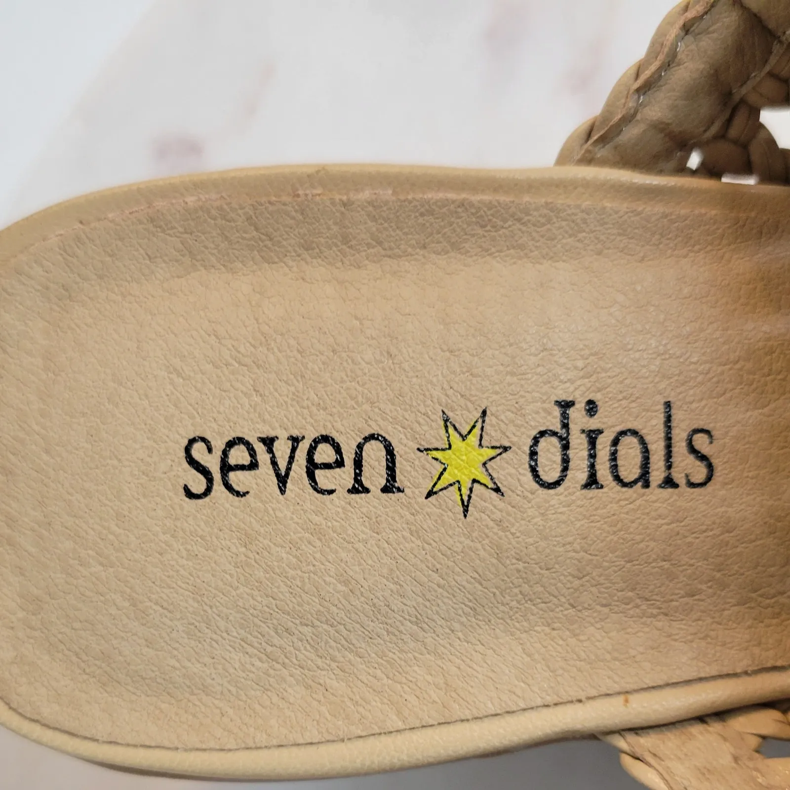 Seven Dials Womens Mule Heels 8 Brown Cognac Woven Quinton Pointed Toe Clogs - Image 3